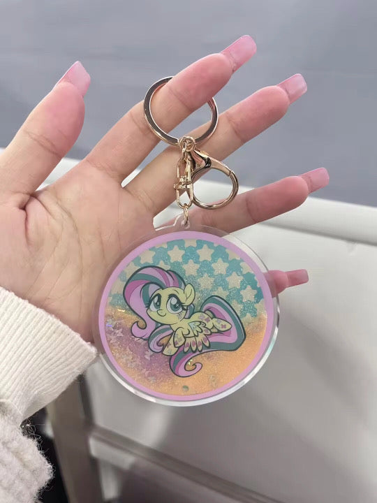 Acrylic Glitter Quicksand Keychains