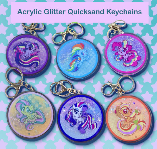 Acrylic Glitter Quicksand Keychains