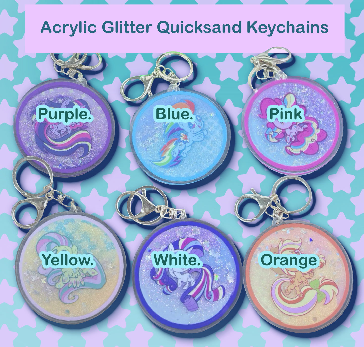 Acrylic Glitter Quicksand Keychains